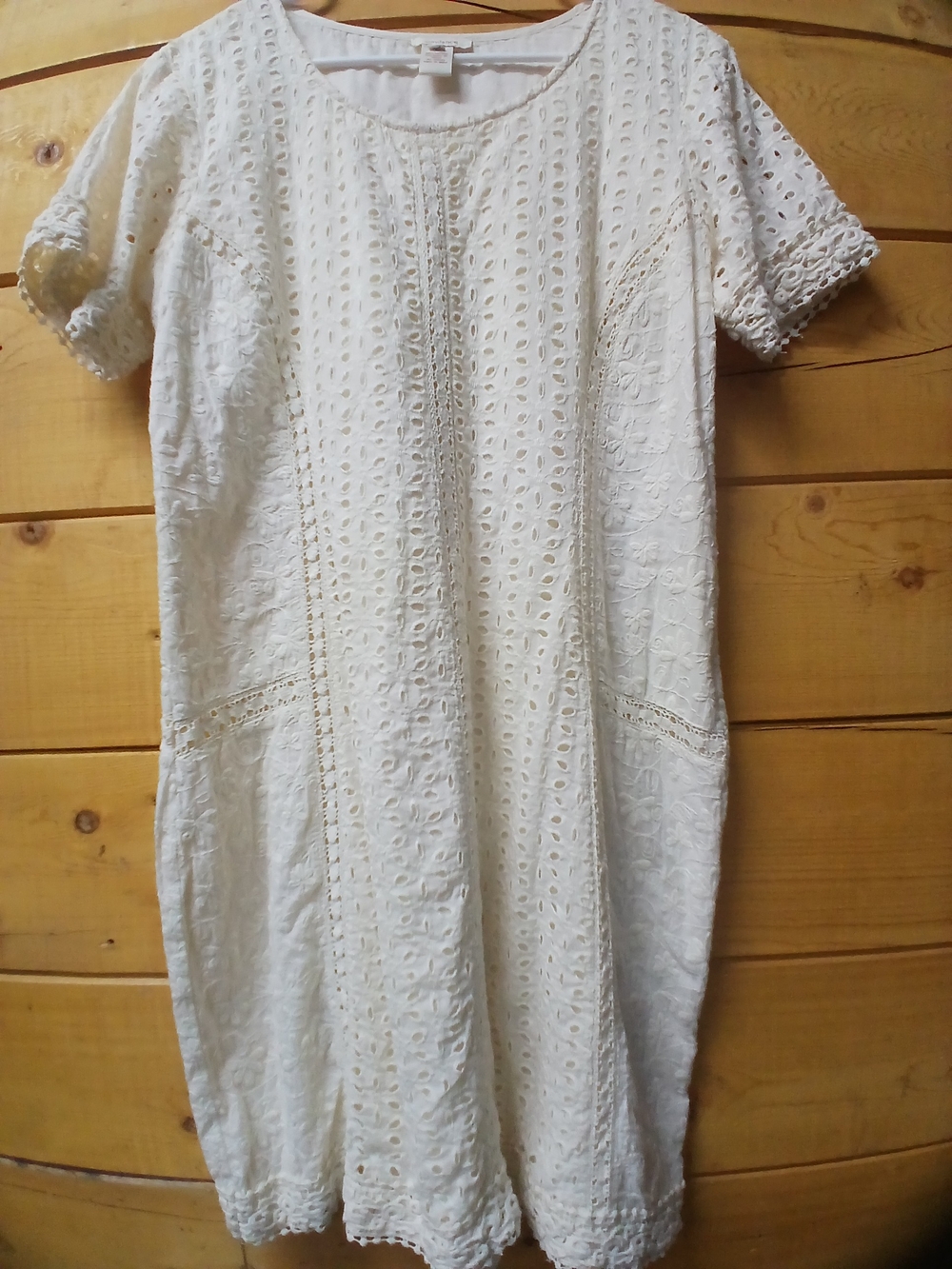 Sundance White Cotton Eyelet Dress